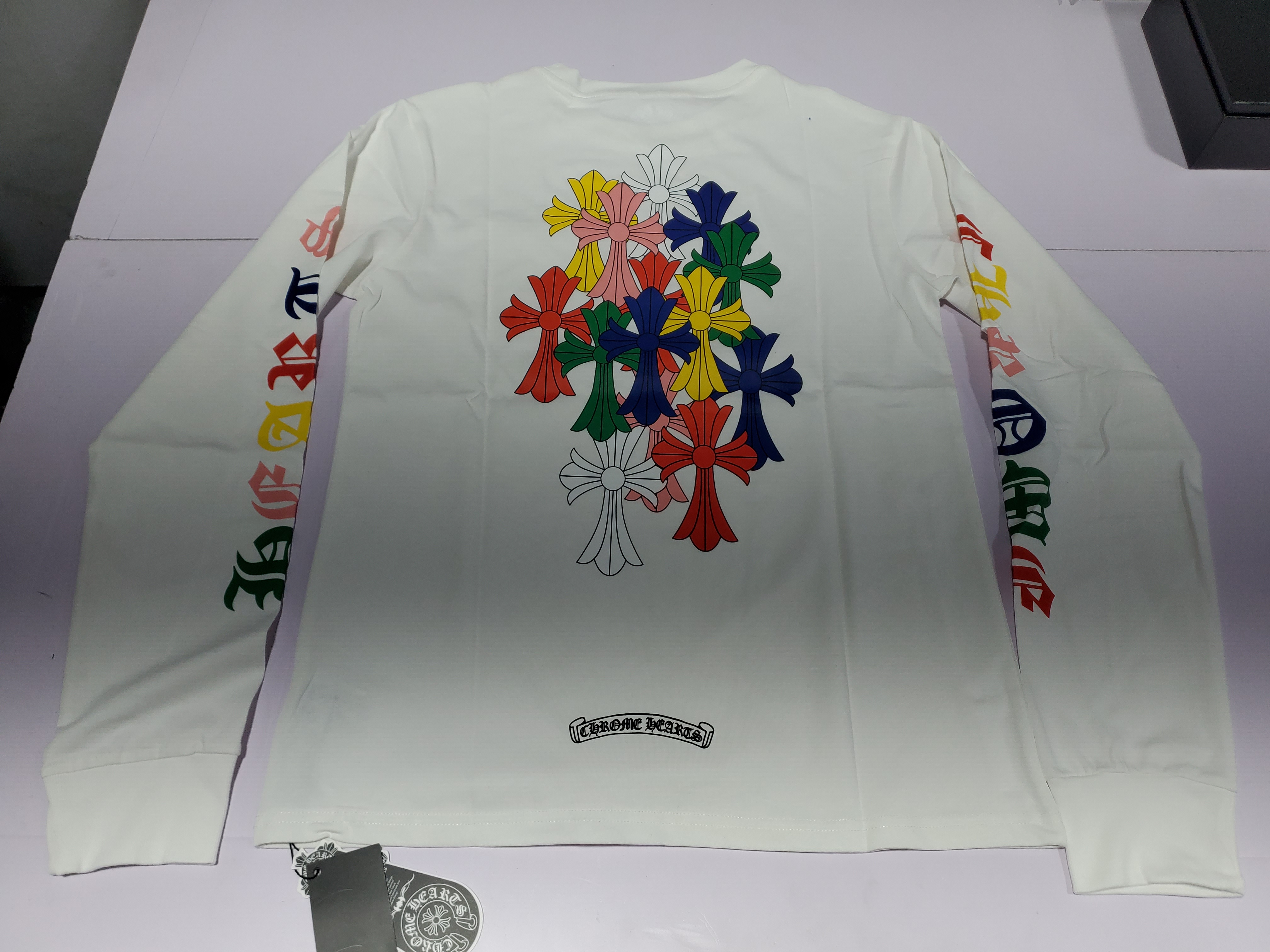 Bstsneaker-Chrome Hearts Multicolor Cross Logo L/S T-Shirt White 160