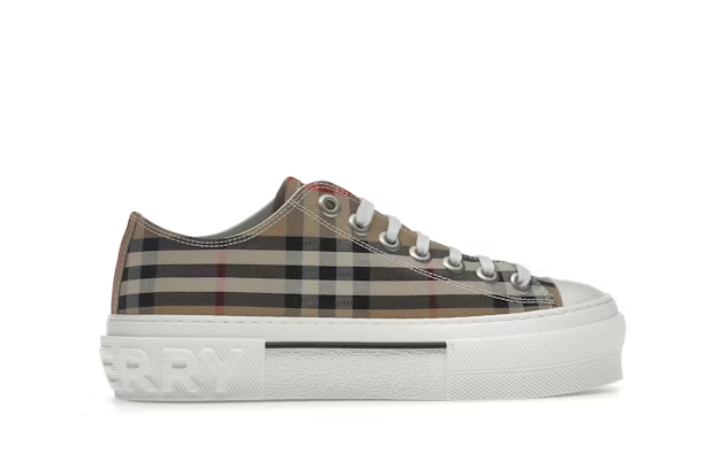Bstsneaker-Burberry Vintage Check Cotton Sneakers Archive Beige White 8050506