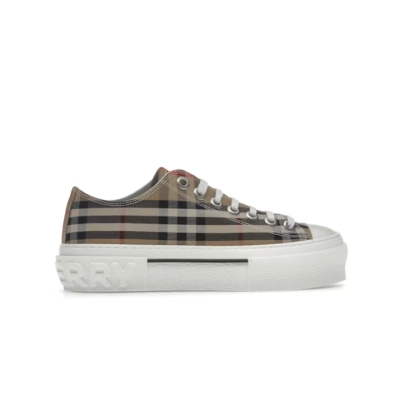 Bstsneaker-Burberry Vintage Check Cotton Sneakers Archive Beige White 8050506 02