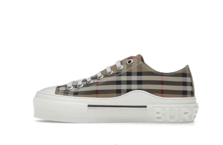 Bstsneaker-Burberry Vintage Check Cotton Sneakers Archive Beige White 8050506