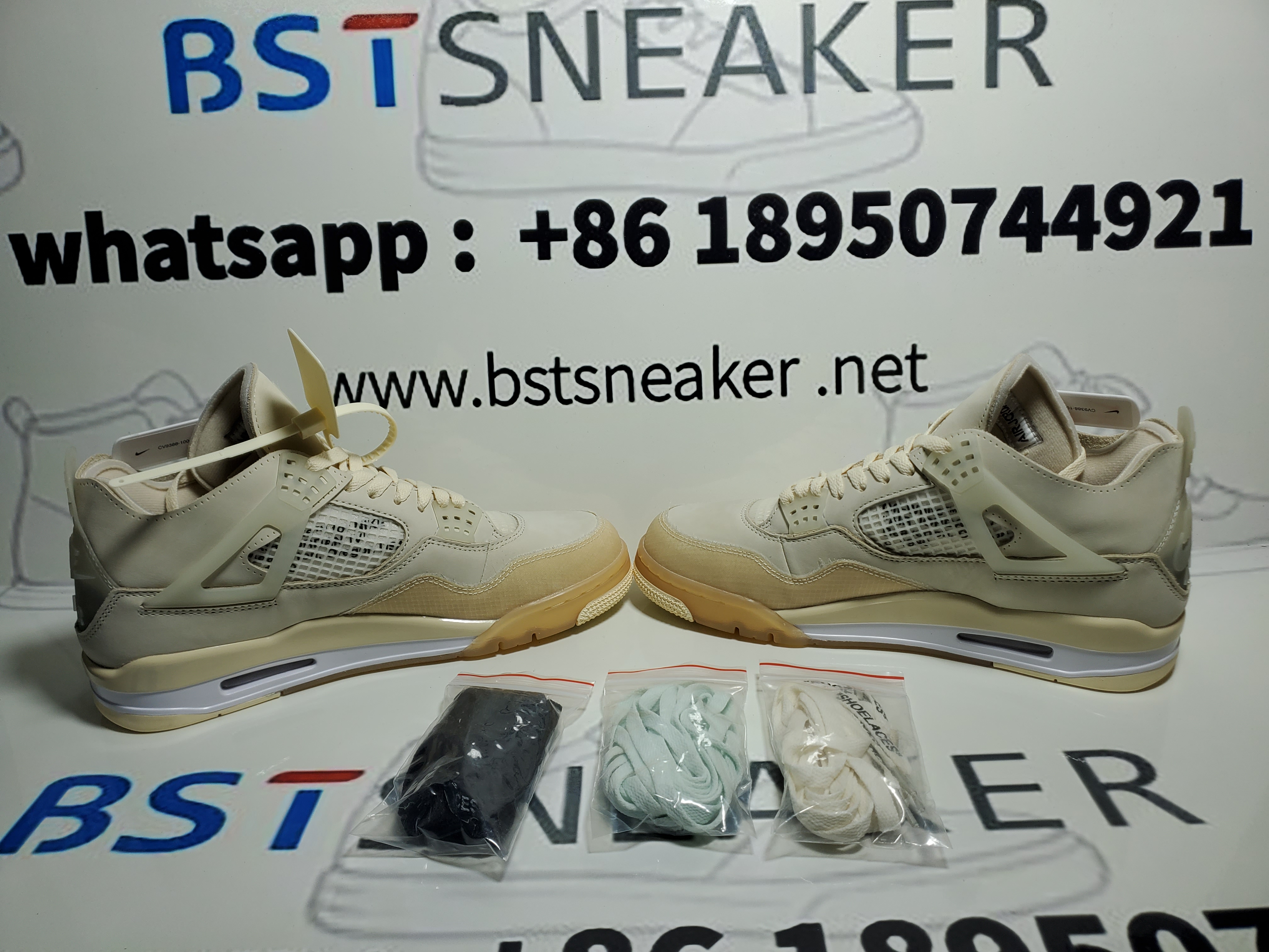 Bstsneaker-Nike Air Jordan 4 Retro Off-White Sail (W) CV9388-100 