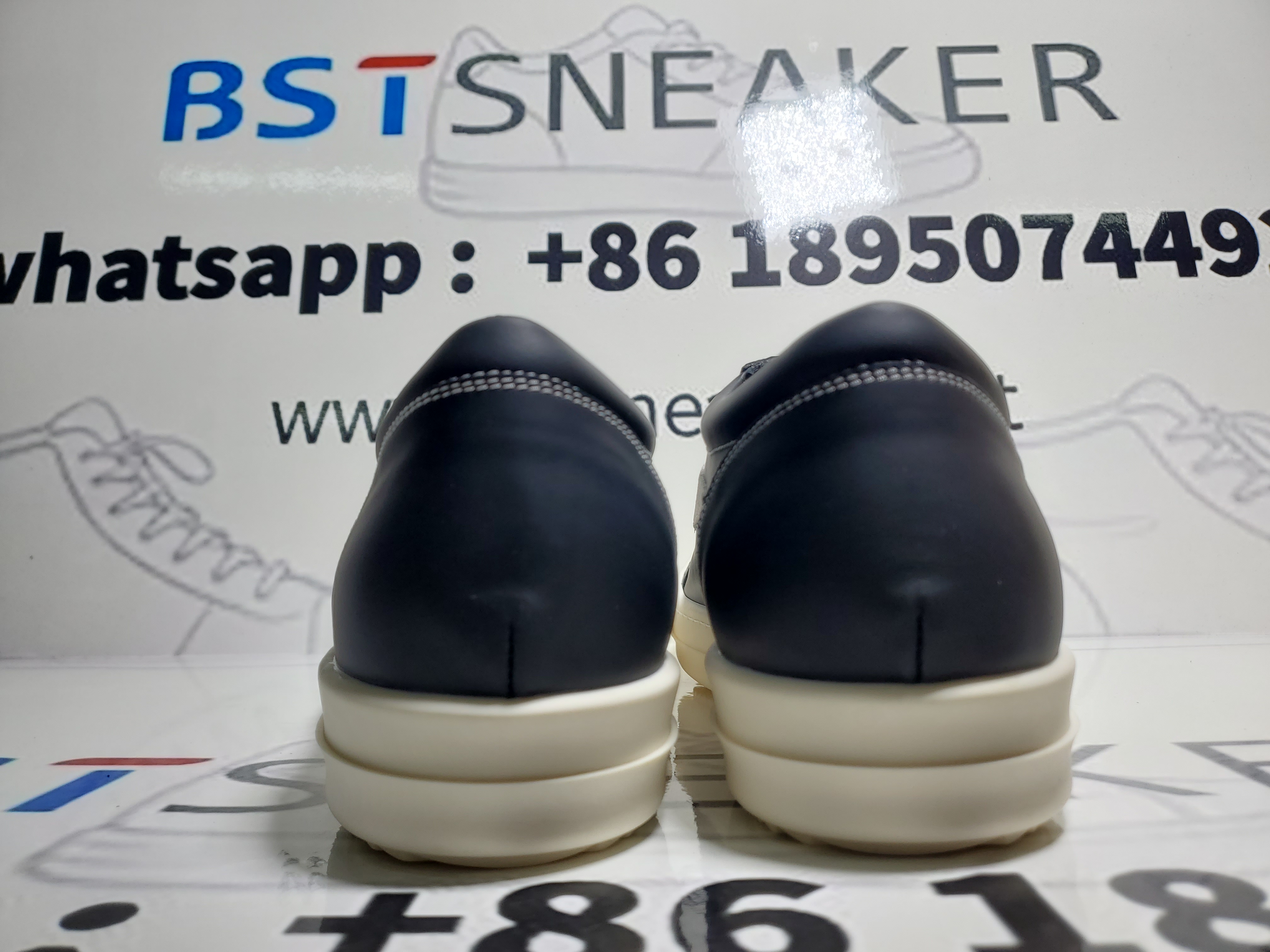 Bstsneaker-Rick Owens Strobe Vintage Low 'Black Milk' (leather)