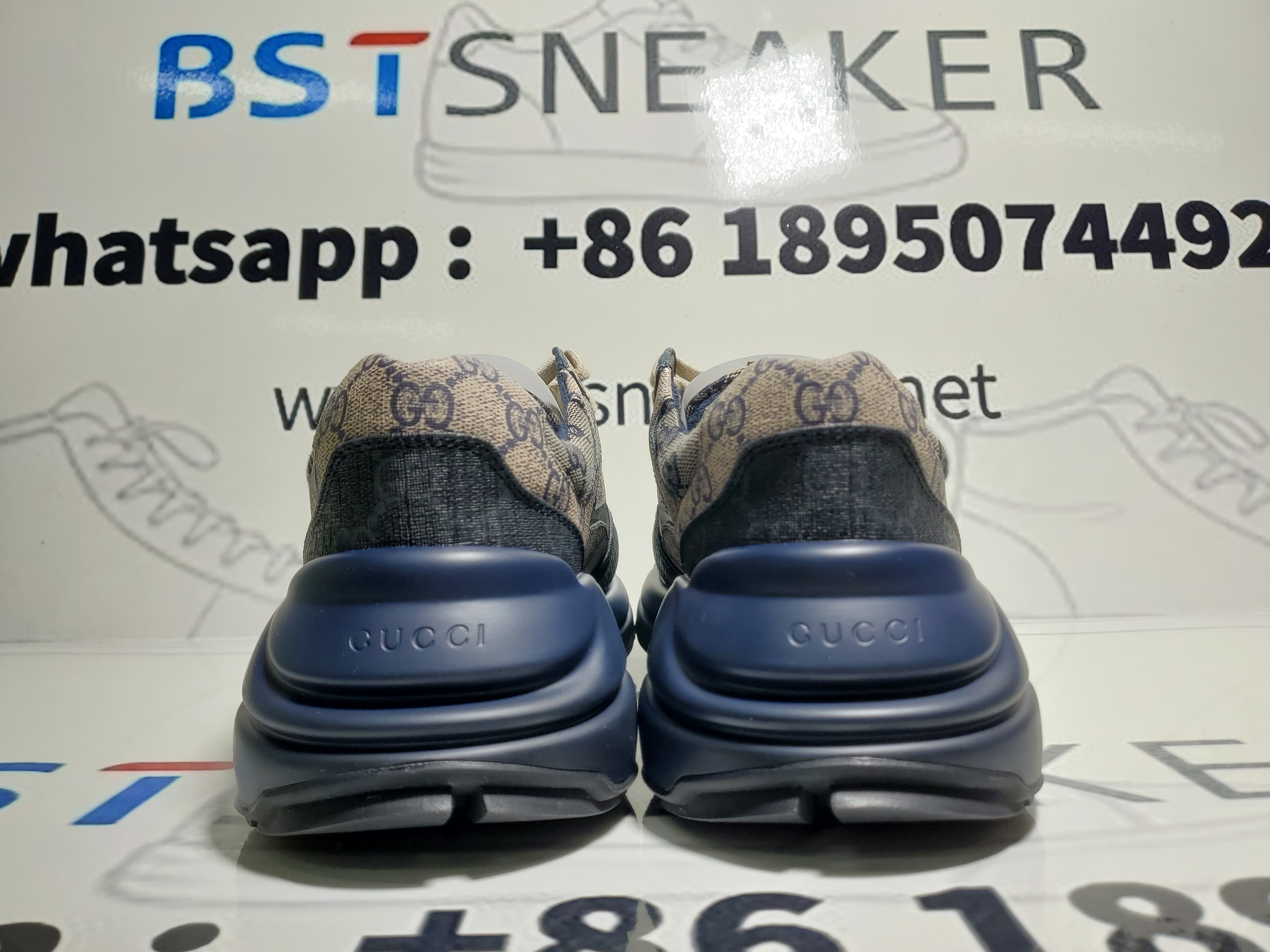 Bstsneaker-Gucci Rhyton Leather-Trimmed Monogrammed Supreme Coated-Canvas Sneakers