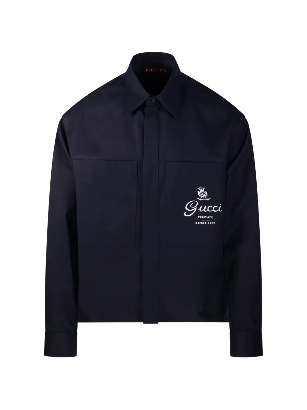 Bstsneaker-GUCCI Cotton twill shirt Dark Blue 360