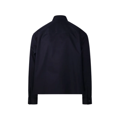 Bstsneaker-GUCCI Cotton twill shirt Dark Blue 360 02
