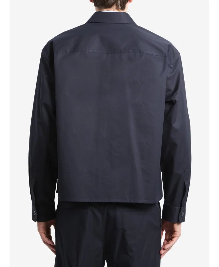 Bstsneaker-GUCCI Cotton twill shirt Dark Blue 360