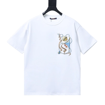 Bstsneaker-Louis Vuitton Embroidered Badge T-shirt White 140 01