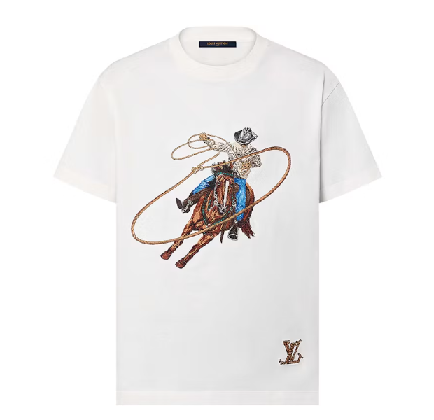 Bstsneaker-Louis Vuitton Graphic Embroidered Cotton T-Shirt White