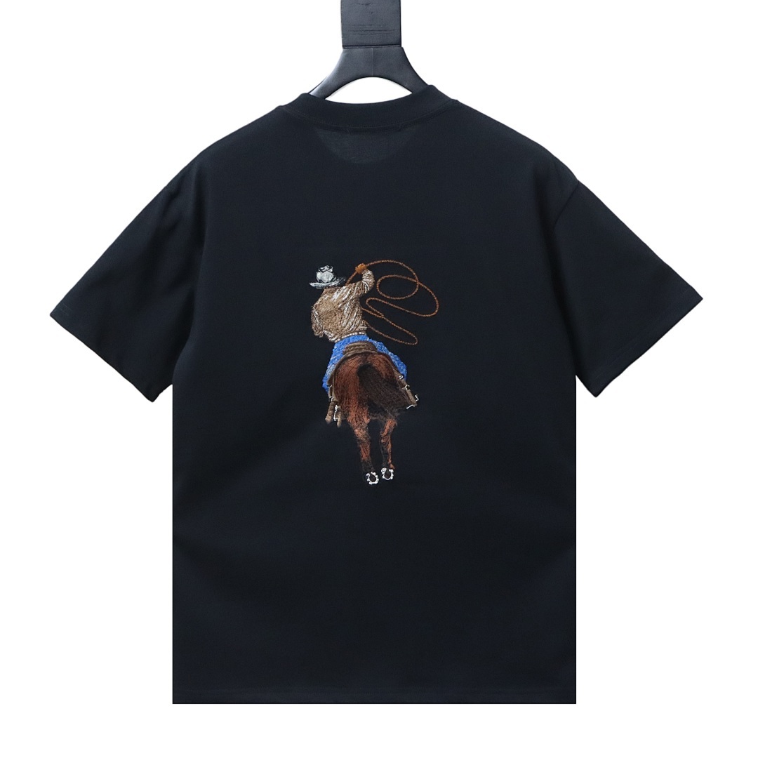 Bstsneaker-Louis Vuitton Graphic Embroidered Cotton T-Shirt Black 