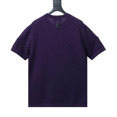 Bstsneaker-Louis Vuitton Damier Jacquard Short-Sleeved Crewneck 160 02