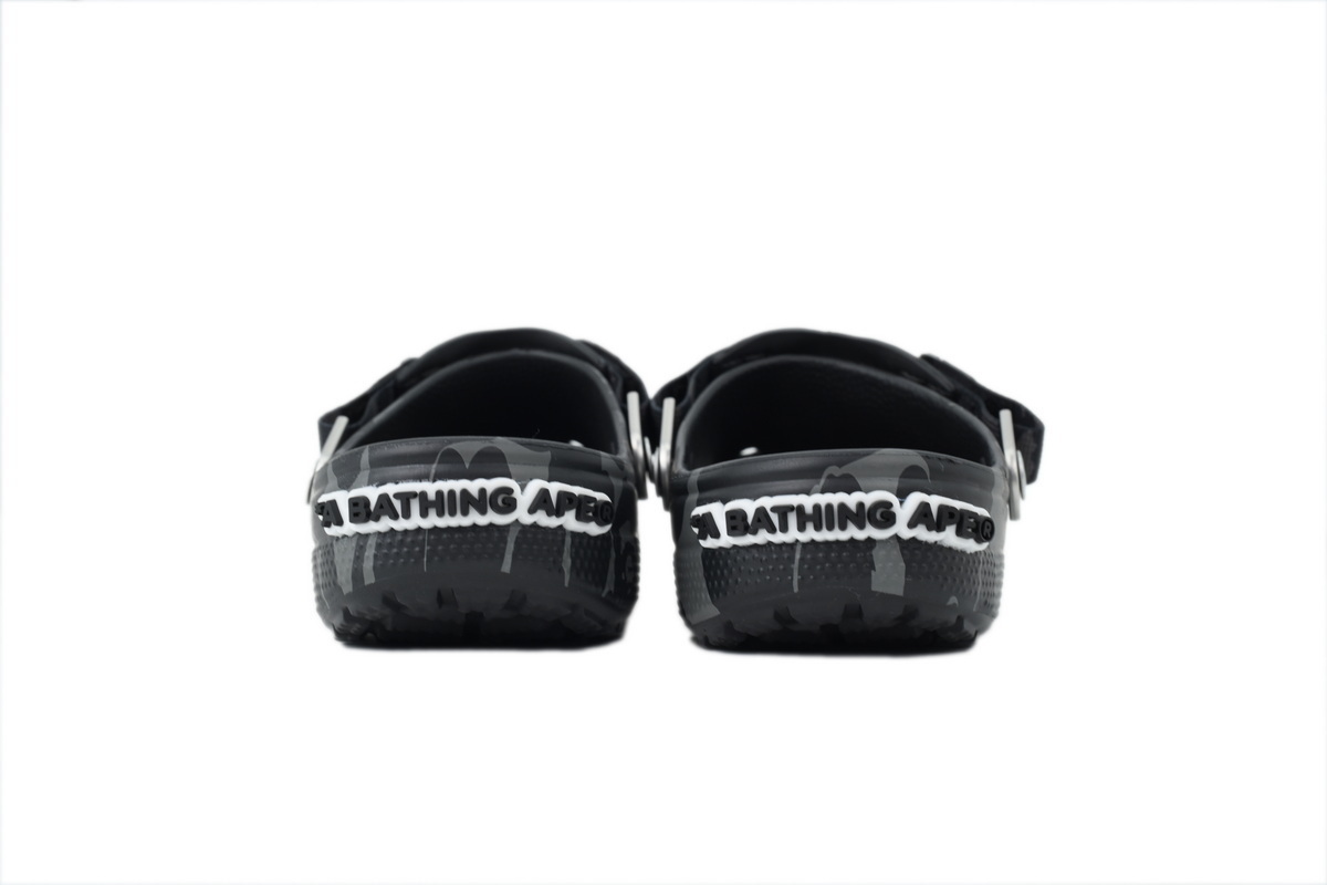 Bstsneaker-Crocs Classic Clog A Bathing Ape ABC Camo Black Slippers