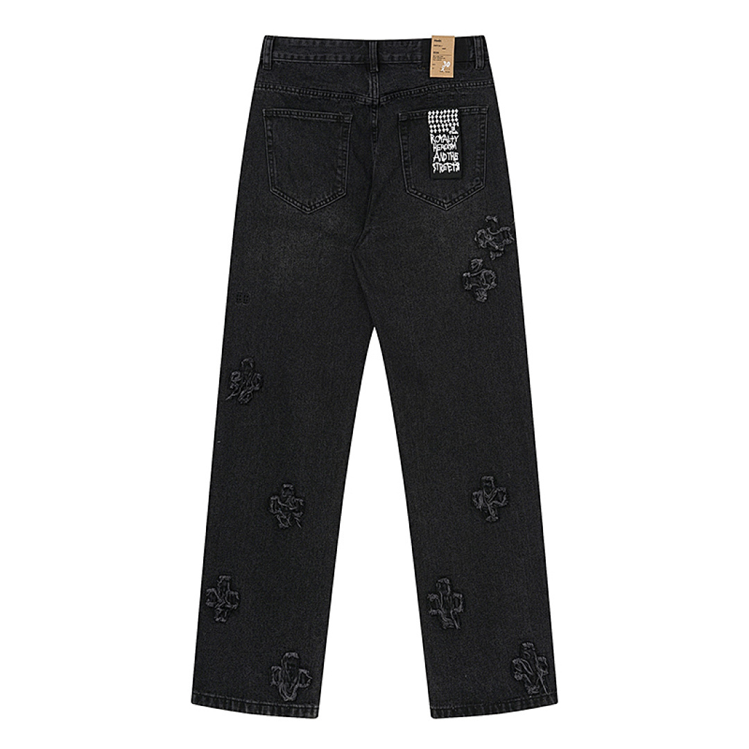 Bstsneaker-Ksubi Anti K Mid Rise Straight Leg Jeans 'Kraftwork Black' KS9028 200