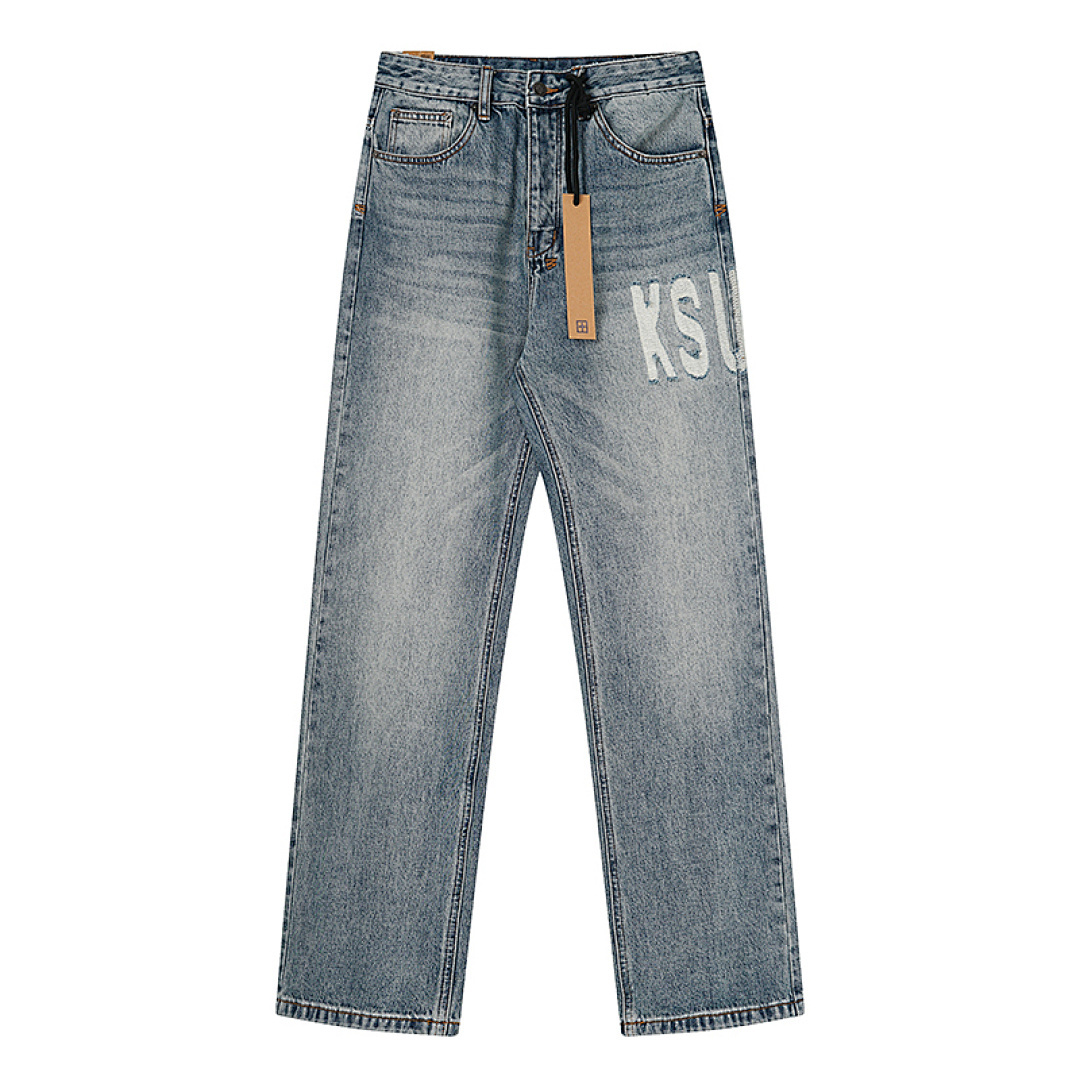 Bstsneaker-Ksubi Straight Leg Blue Washed Jeans KS9030 200