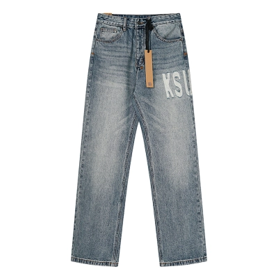 Bstsneaker-Ksubi Straight Leg Blue Washed Jeans KS9030 200 01