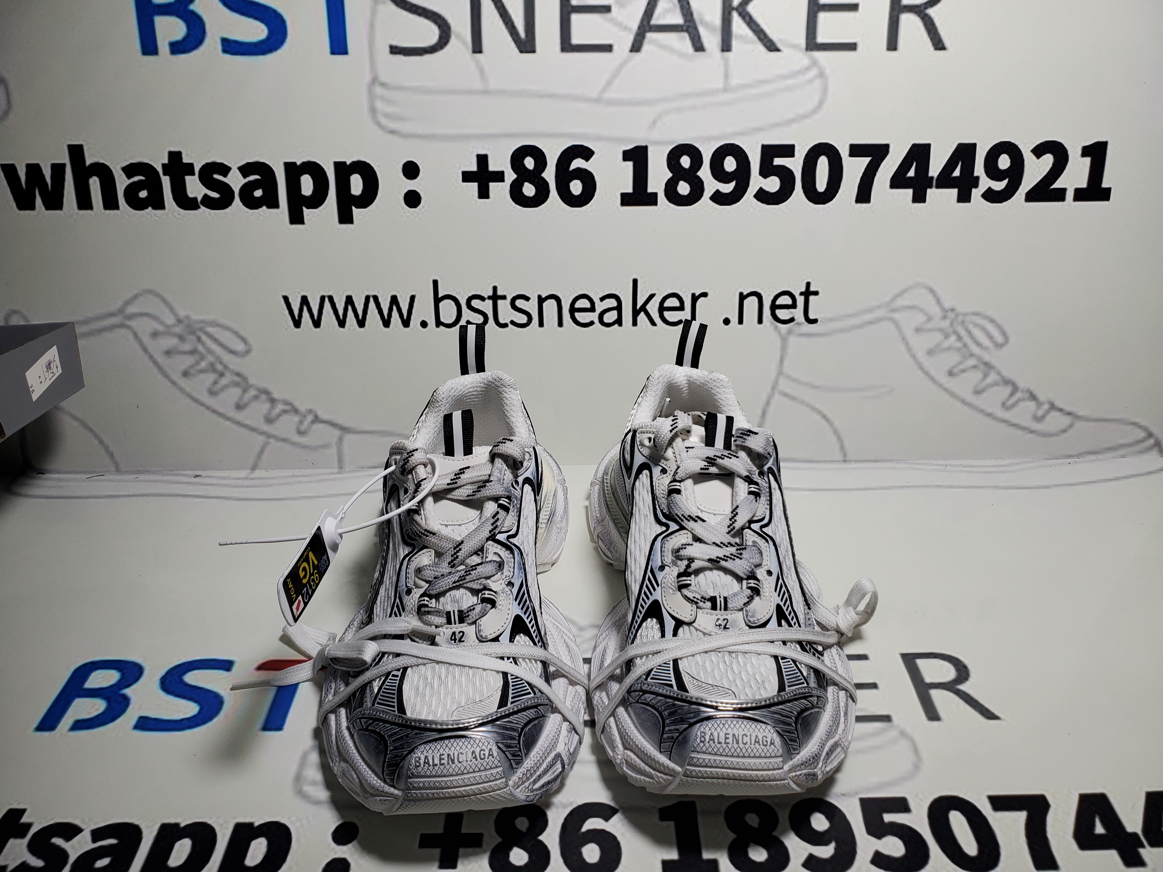 Bstsneaker-Balenciaga Silver Rice White Black 542229 W1RB5 0352