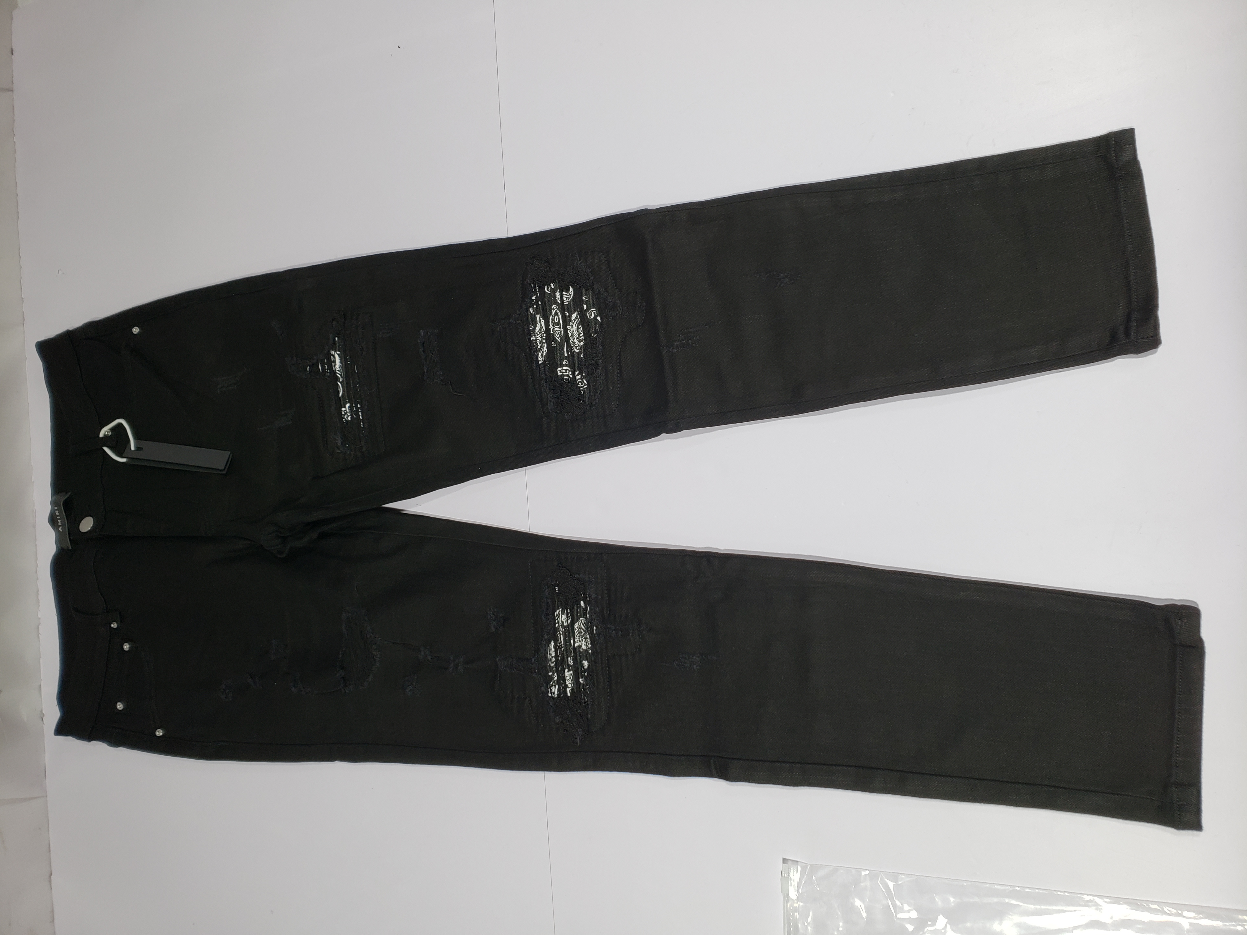 Bstsneaker-AMIRI MX1 Bandana Patchwork Skinny Jeans Black 210