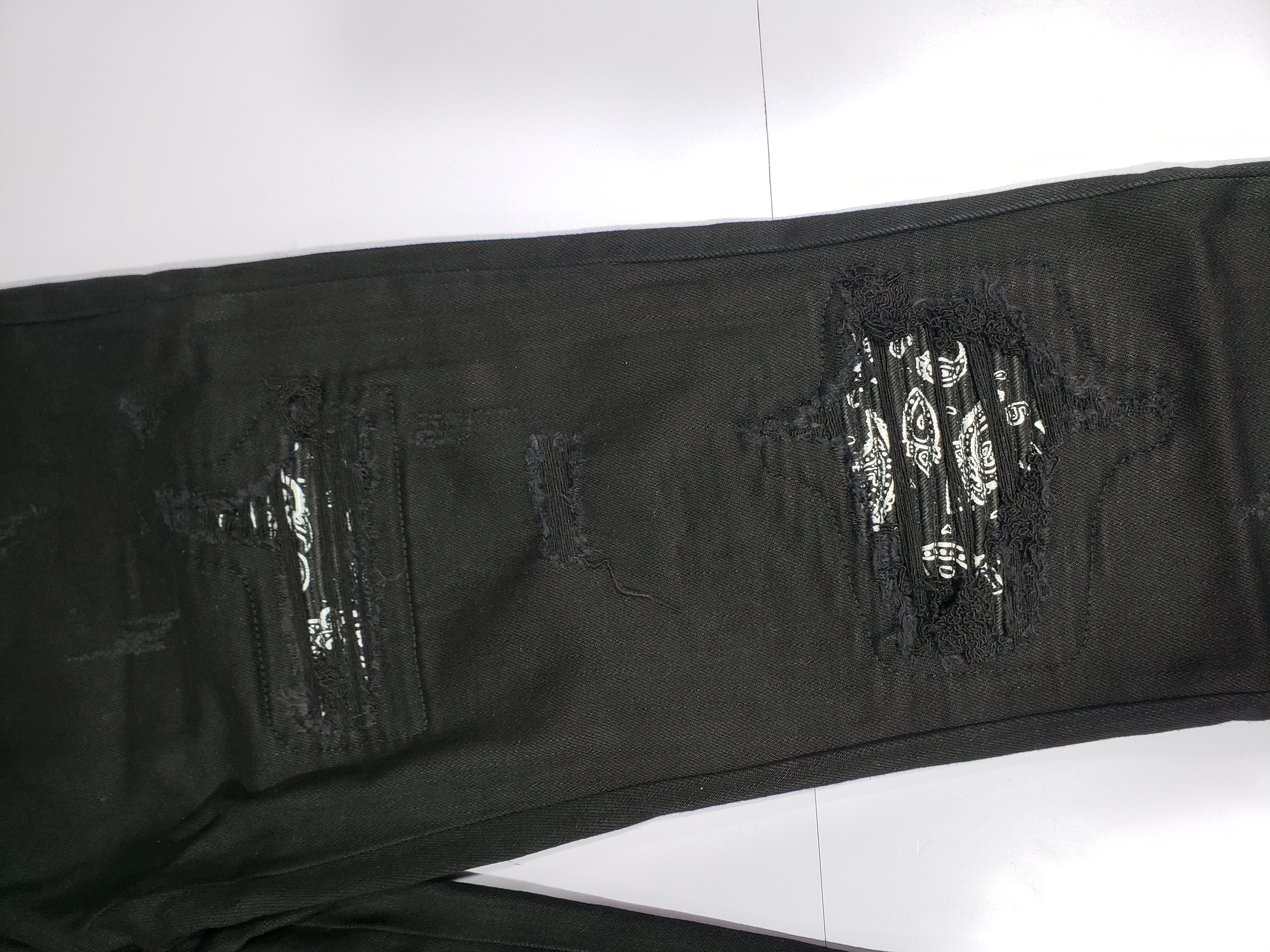 Bstsneaker-AMIRI MX1 Bandana Patchwork Skinny Jeans Black 210