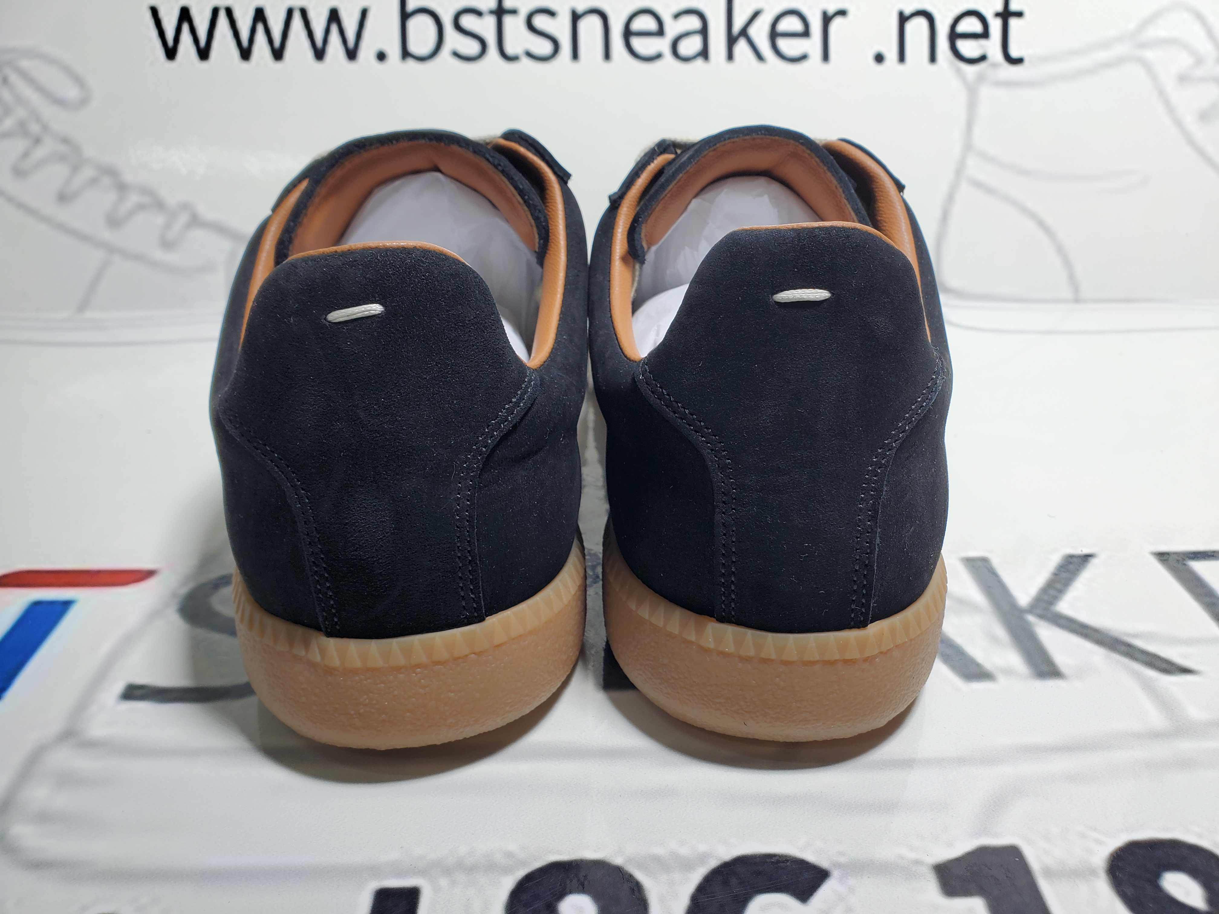 Bstsneaker-Maison Margiela Black Paint Replica Sneakers 