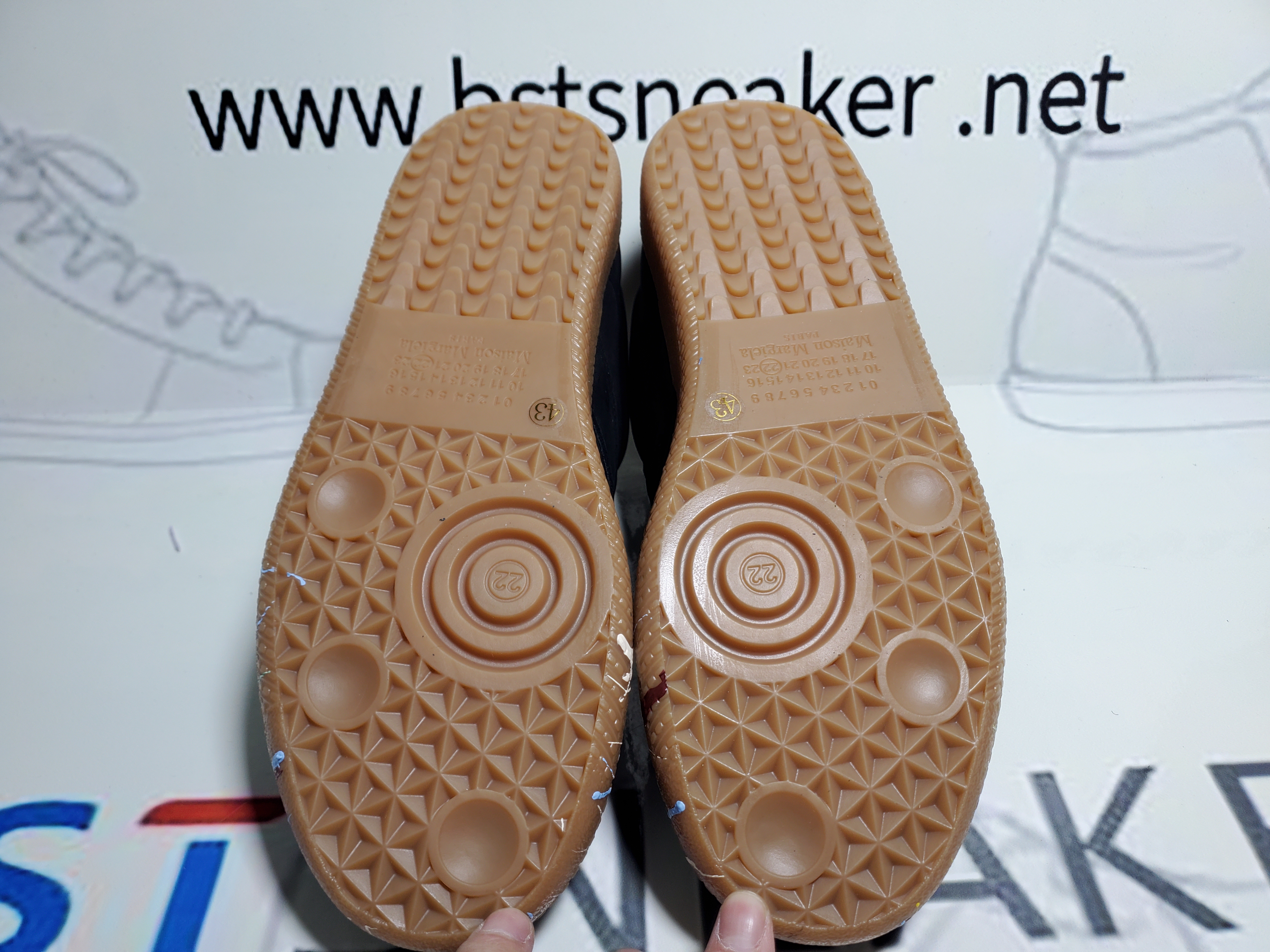 Bstsneaker-Maison Margiela Black Paint Replica Sneakers 