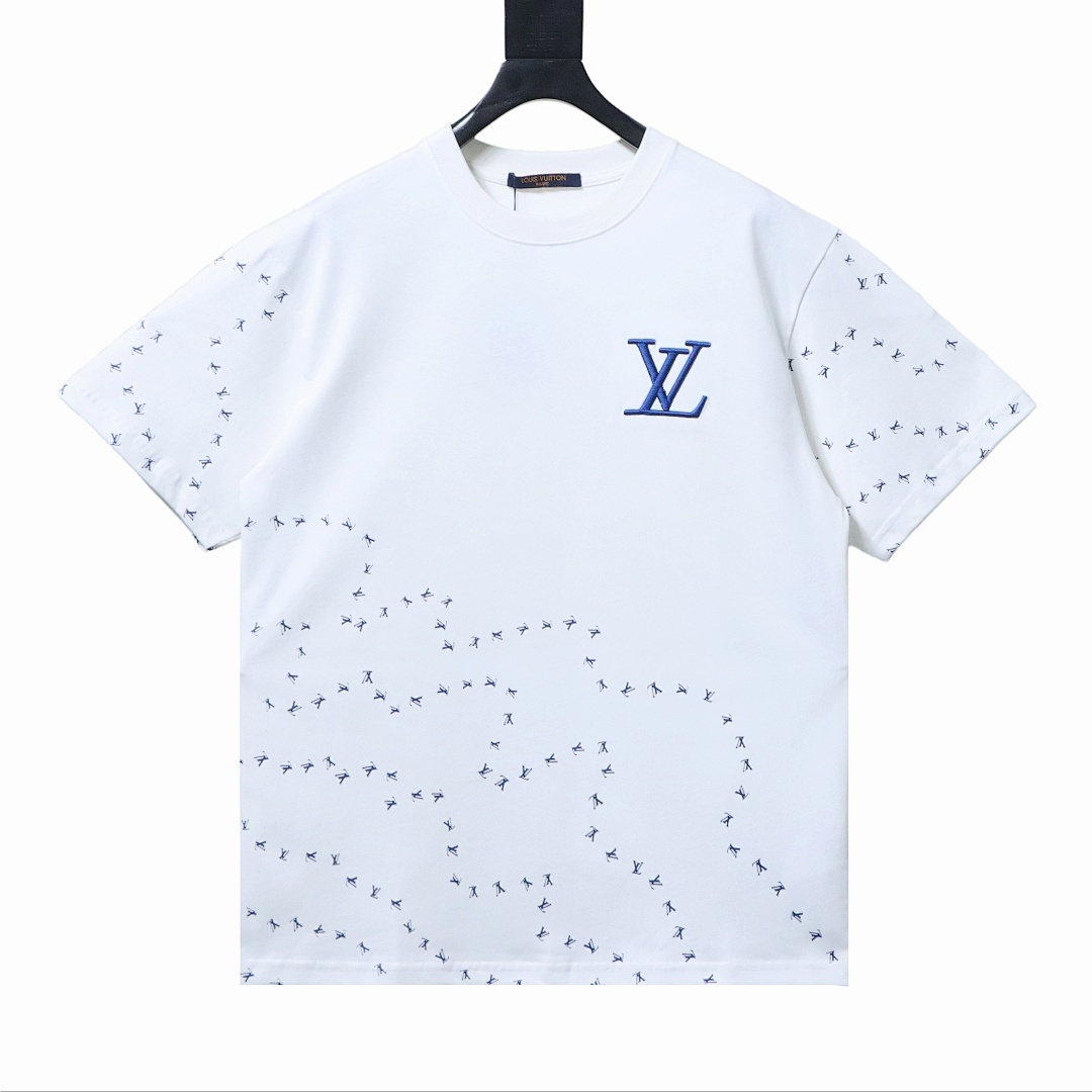 Bstsneaker-Louis Vuitton Airplane Embroidered T-shirt White 150