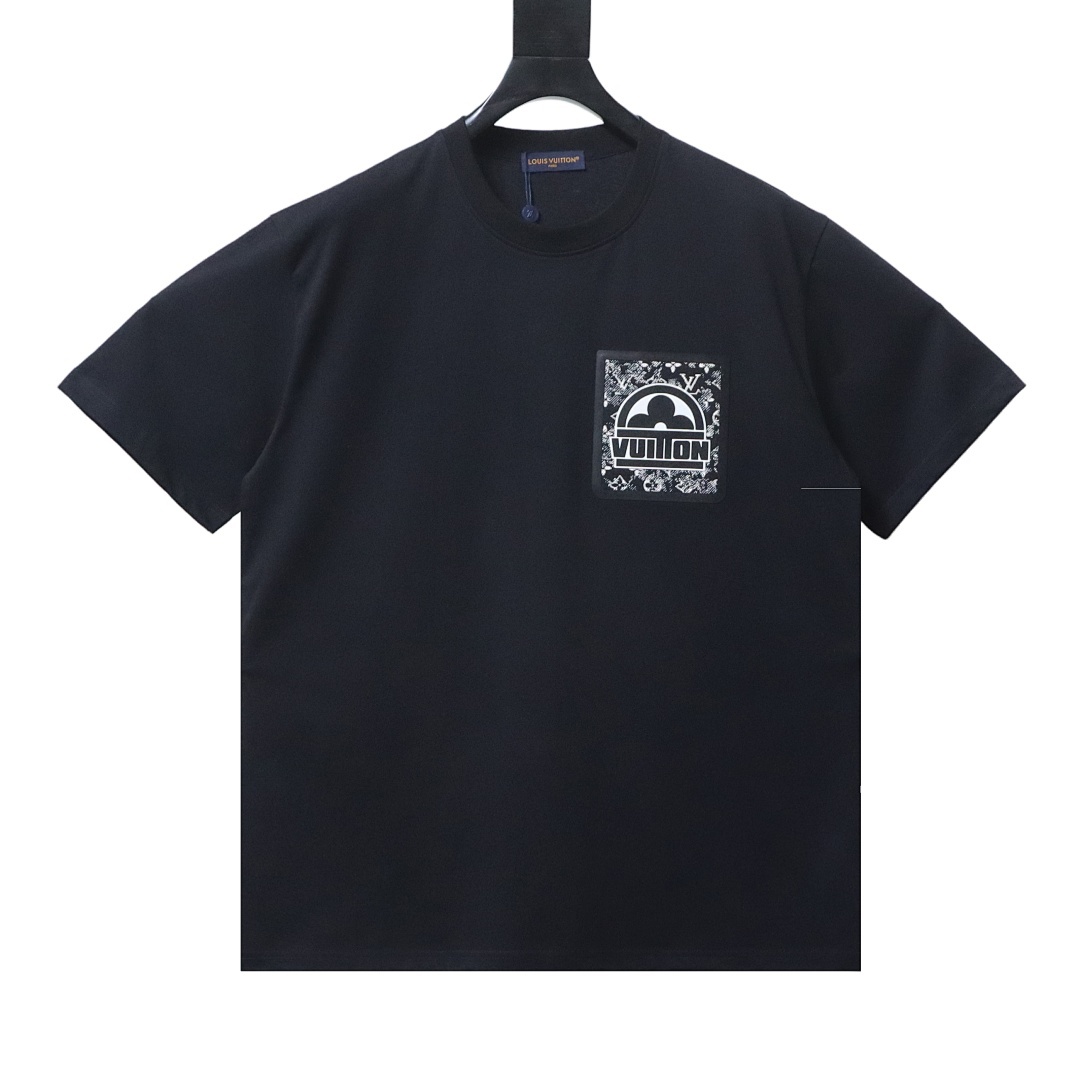 Bstsneaker-Louis Vuitton Faux pocket print T-shirt Black 150