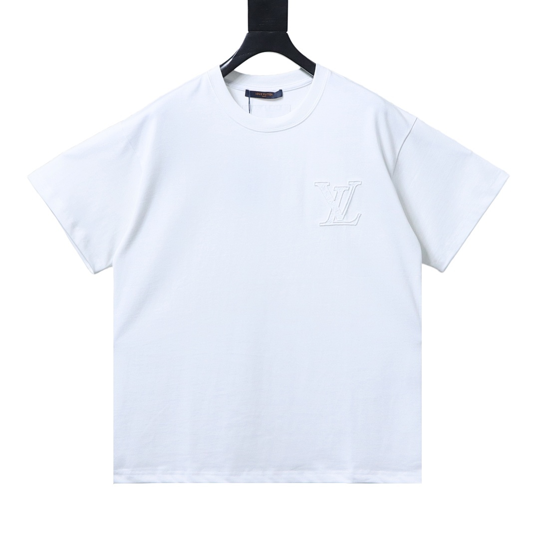 Bstsneaker-Louis Vuitton 3D Embossed LV LOGO T-Shirt White 150
