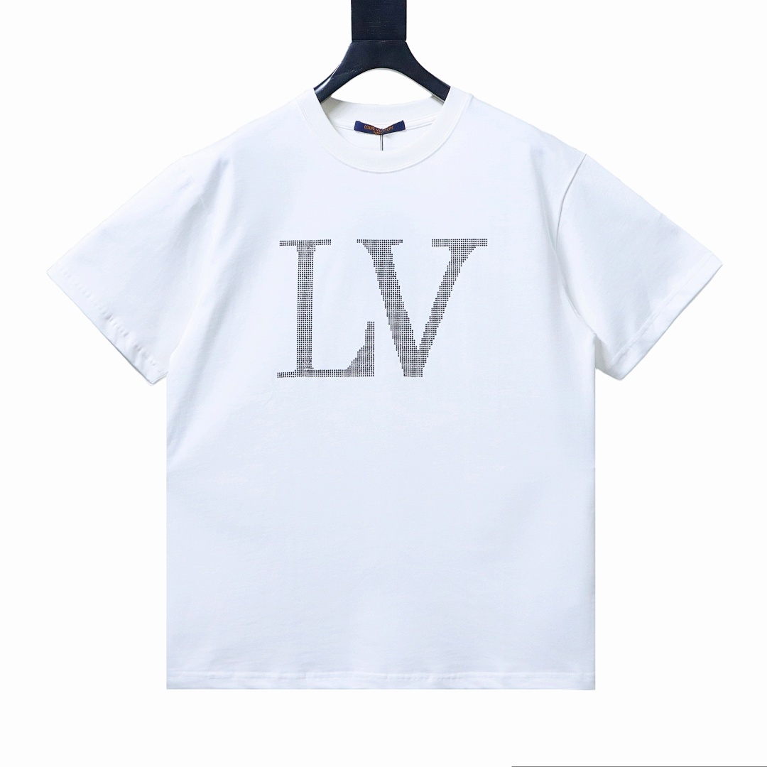 Bstsneaker-Louis Vuitton Crystal Embellished Cotton T-Shirt White 140