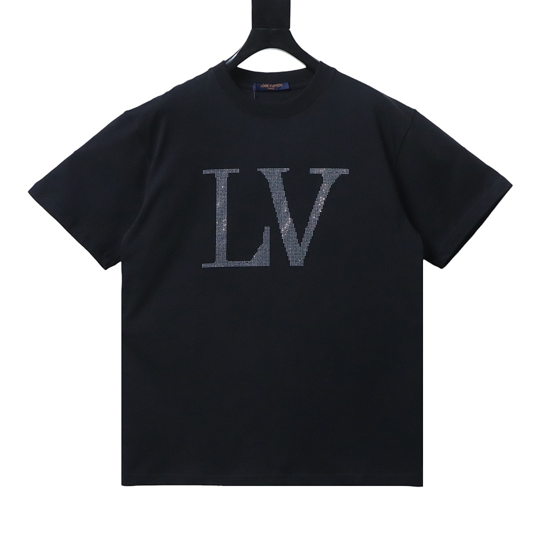 Bstsneaker-Louis Vuitton Crystal Embellished Cotton T-Shirt 140