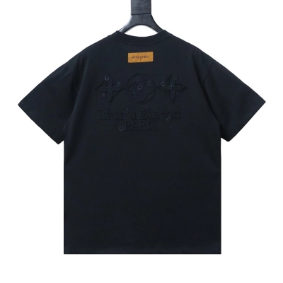 Bstsneaker-Louis Vuitton Embroidered T-shirt Black 150 02