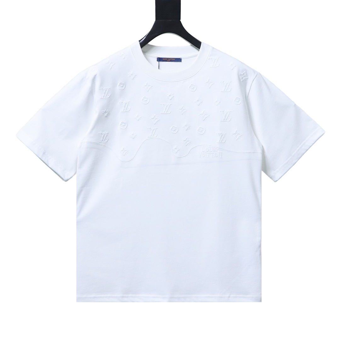 Bstsneaker-Louis Vuitton Flock Print Monogram Gradient T-Shirt White 140