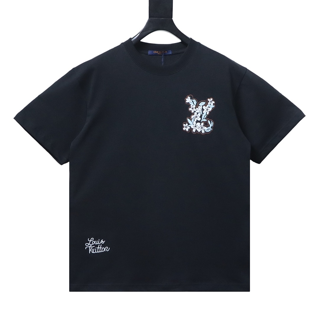Bstsneaker-Louis Vuitton Embroidered LV flowers T-shirt 150