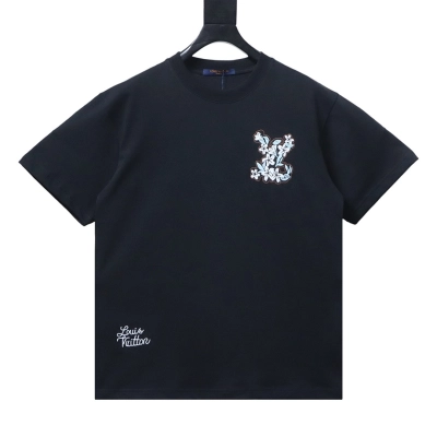 Bstsneaker-Louis Vuitton Embroidered LV flowers T-shirt 150 01