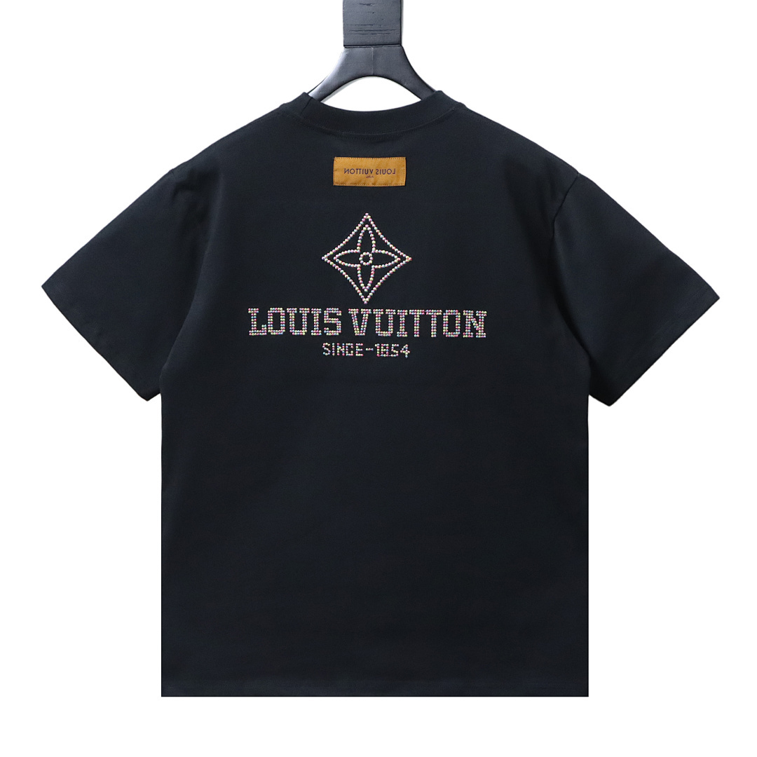 Bstsneaker-Louis Vuitton Signature Box Logo 1854 T-shirt Black 140