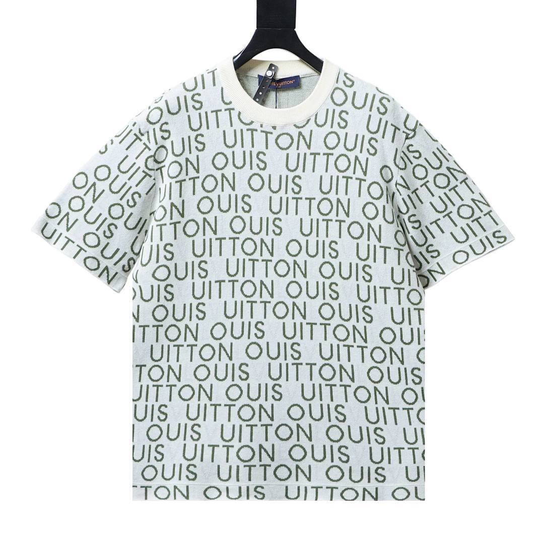 Bstsneaker-Louis Vuitton Jacquard Signature Short-Sleeved Crewneck 160
