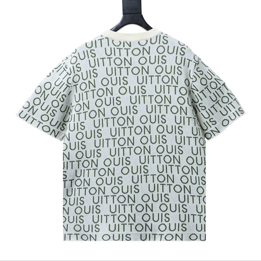 Bstsneaker-Louis Vuitton Jacquard Signature Short-Sleeved Crewneck 160