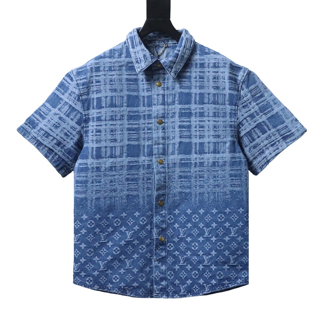 Bstsneaker-Louis Vuitton Denim Short-Sleeved Shirt 200