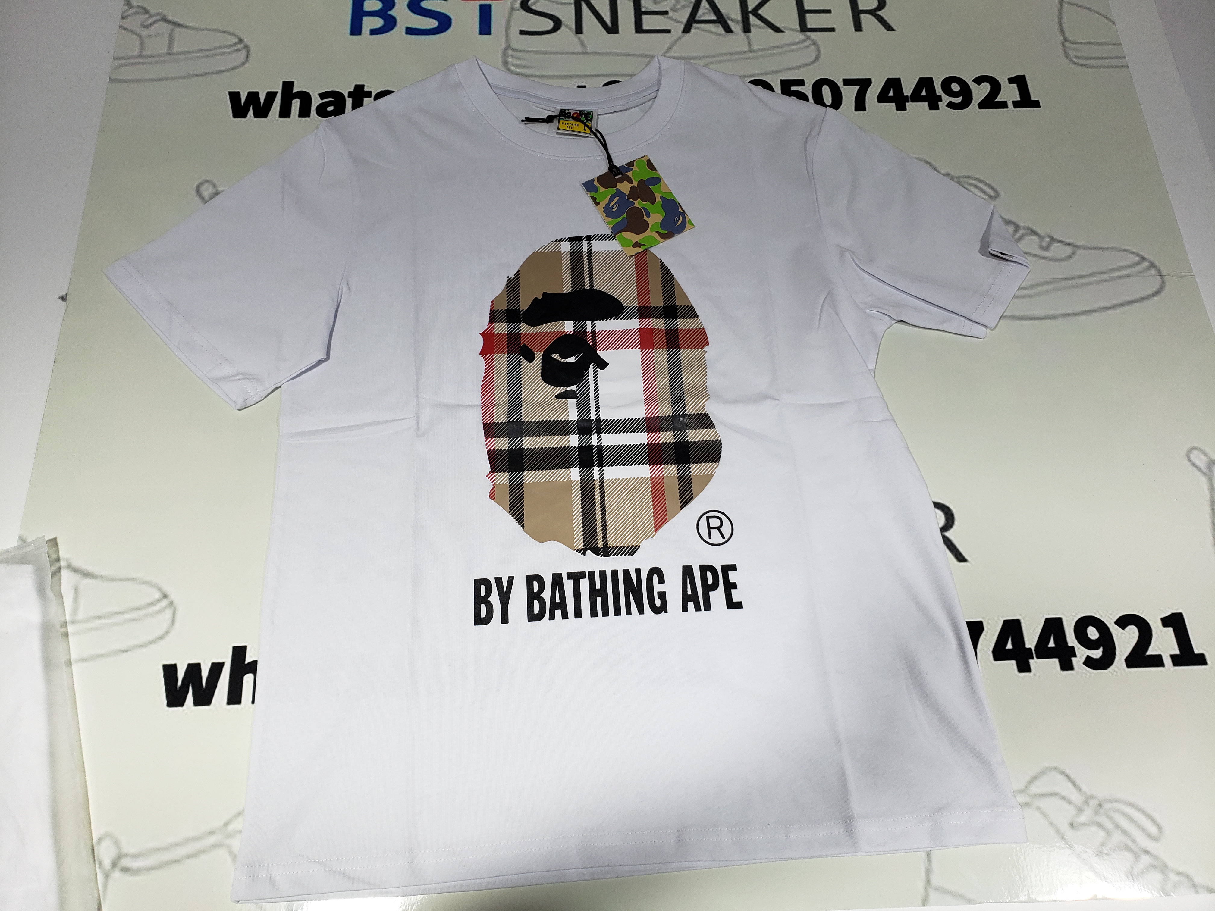 Bstsneaker-BAPE A Bathing Ape Check by Bathing T-shirt White 120