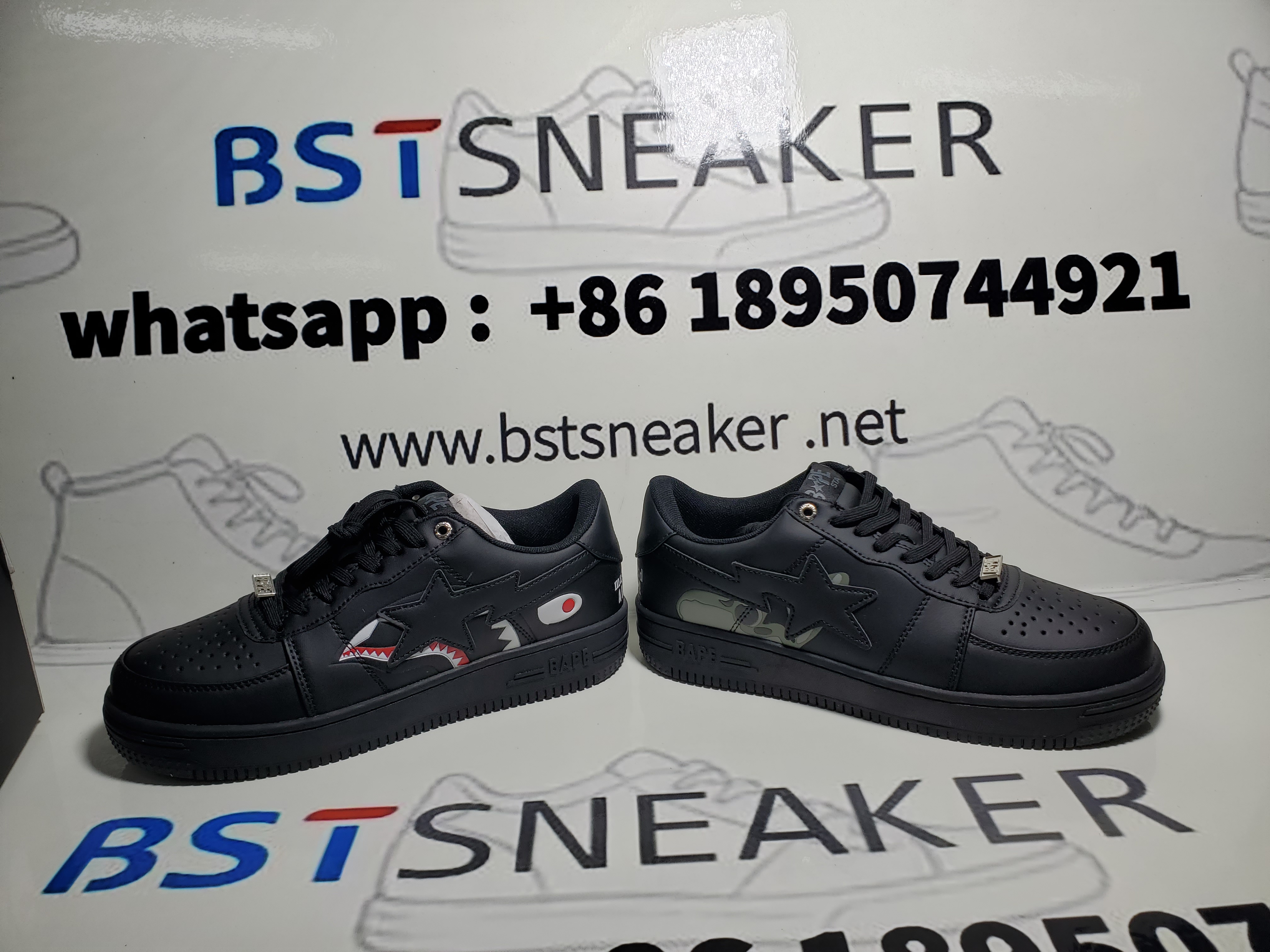 Bstsneaker-Bathing Bape Black Shark Collaboration IG73-191-914