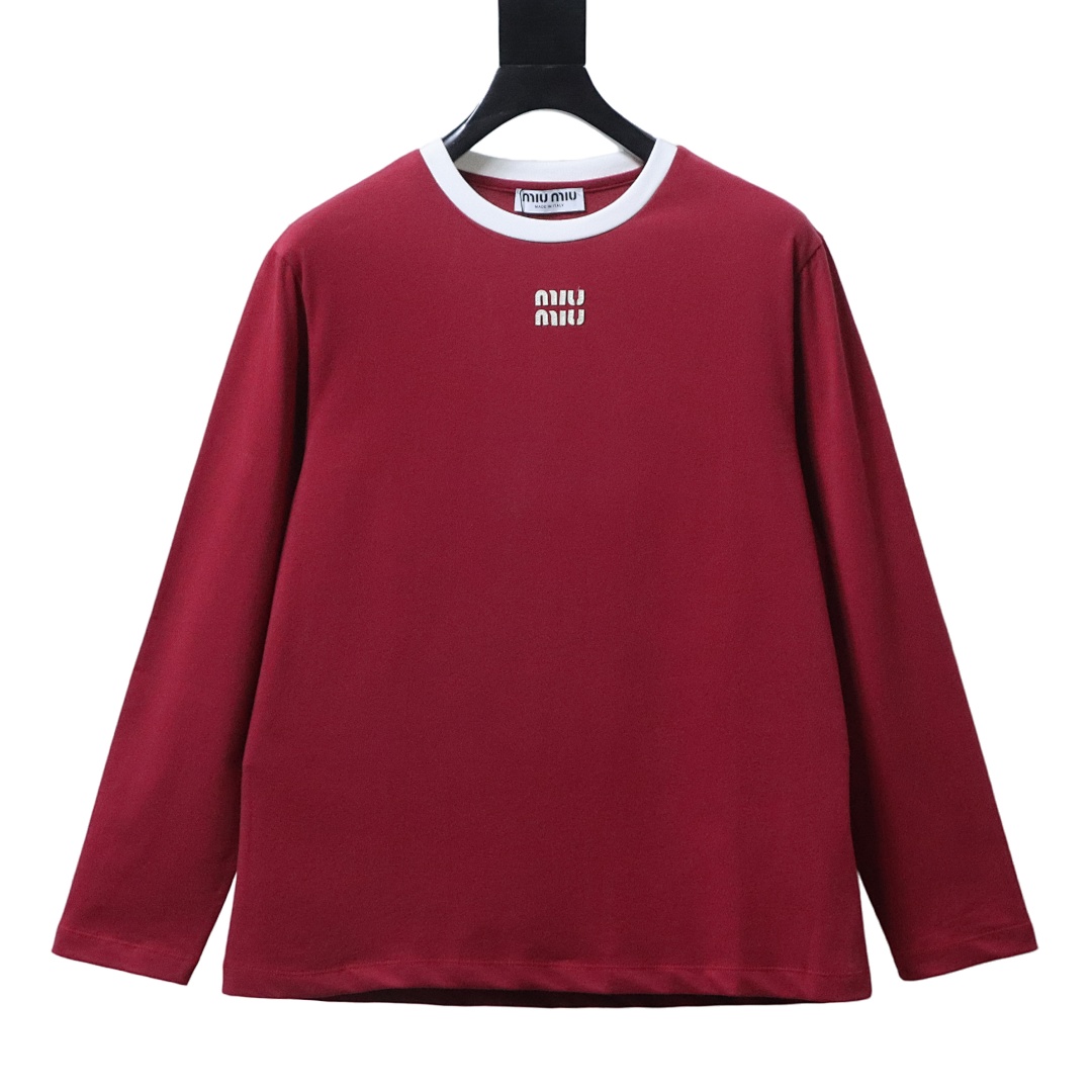 Bstsneaker-Miu Miu Plain knit cotton T-shirt 160