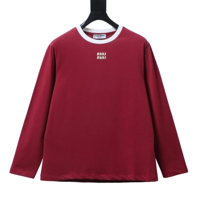 Bstsneaker-Miu Miu Plain knit cotton T-shirt 160 01