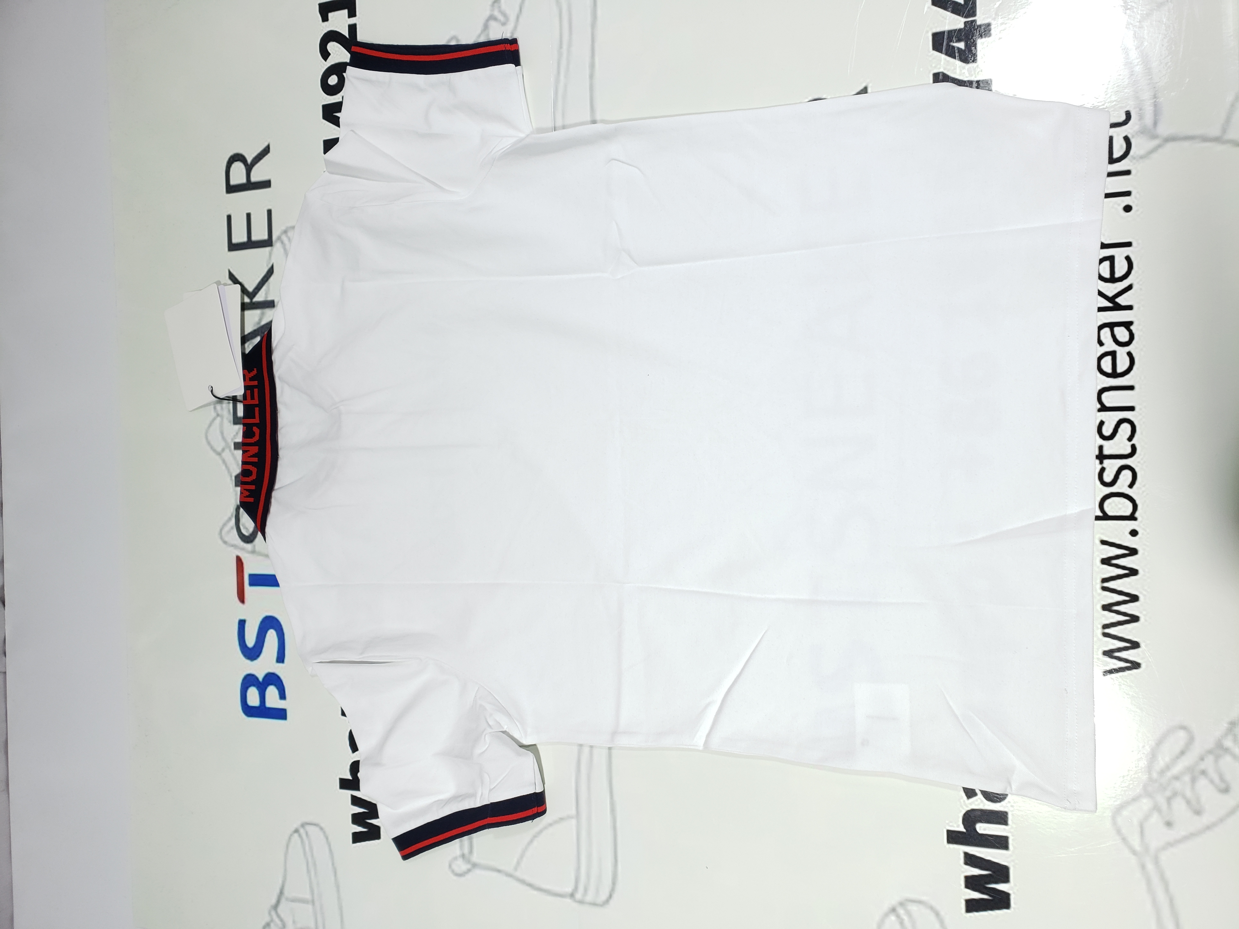 Bstsneaker-Moncler Tricolor Logo Cotton Piquet Polo White Shirt 170