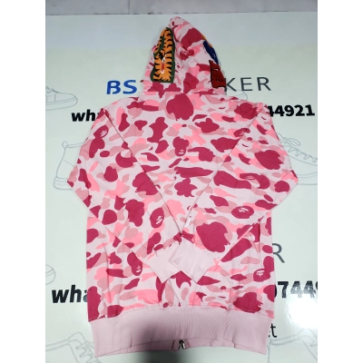 Bstsneaker-BAPE Color Camo Shark Zip Hoodie Pink 160 02