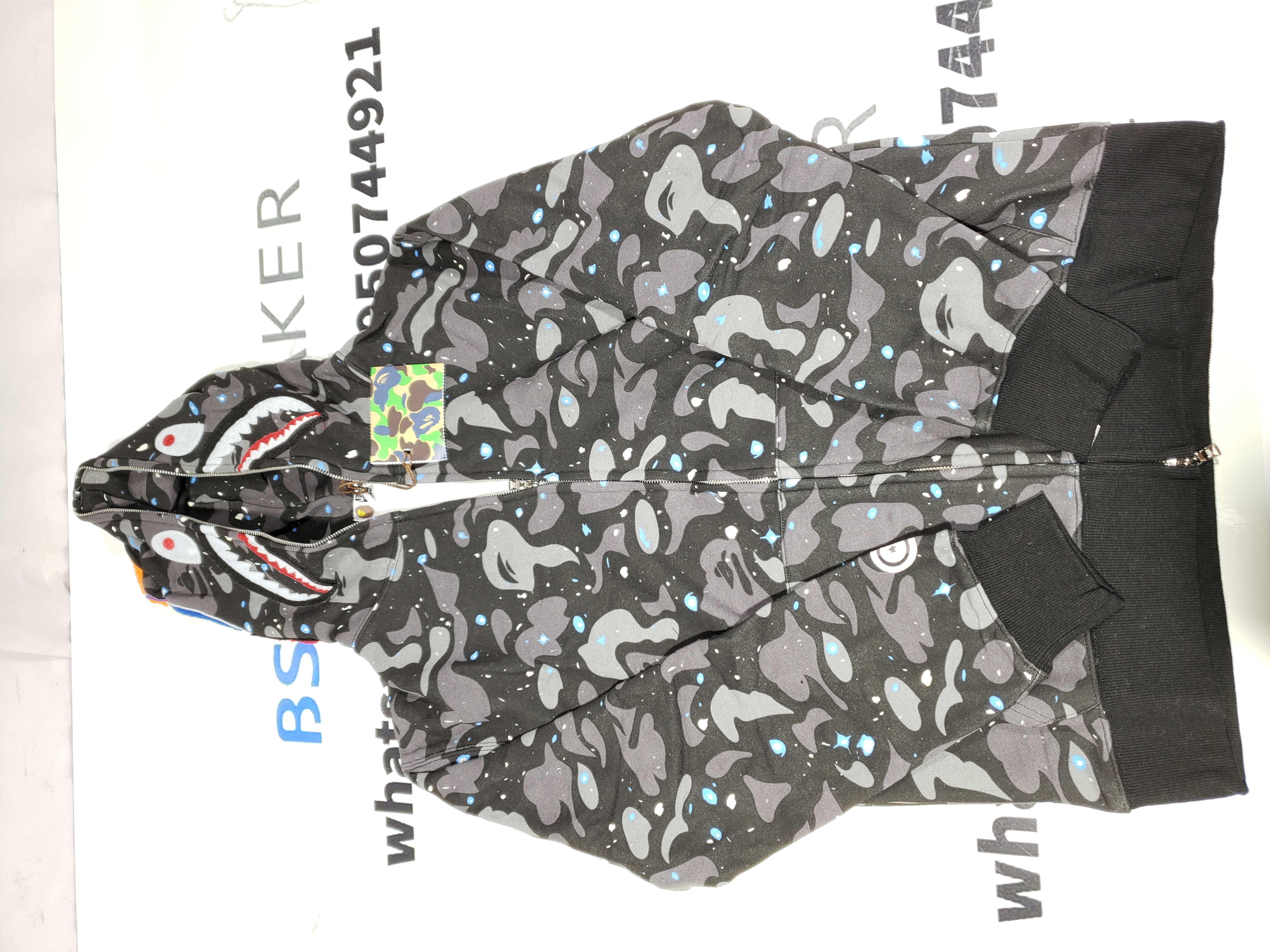 Bstsneaker-BAPE Space Camo Shark WGM Full-Zip Hoodie Black 160