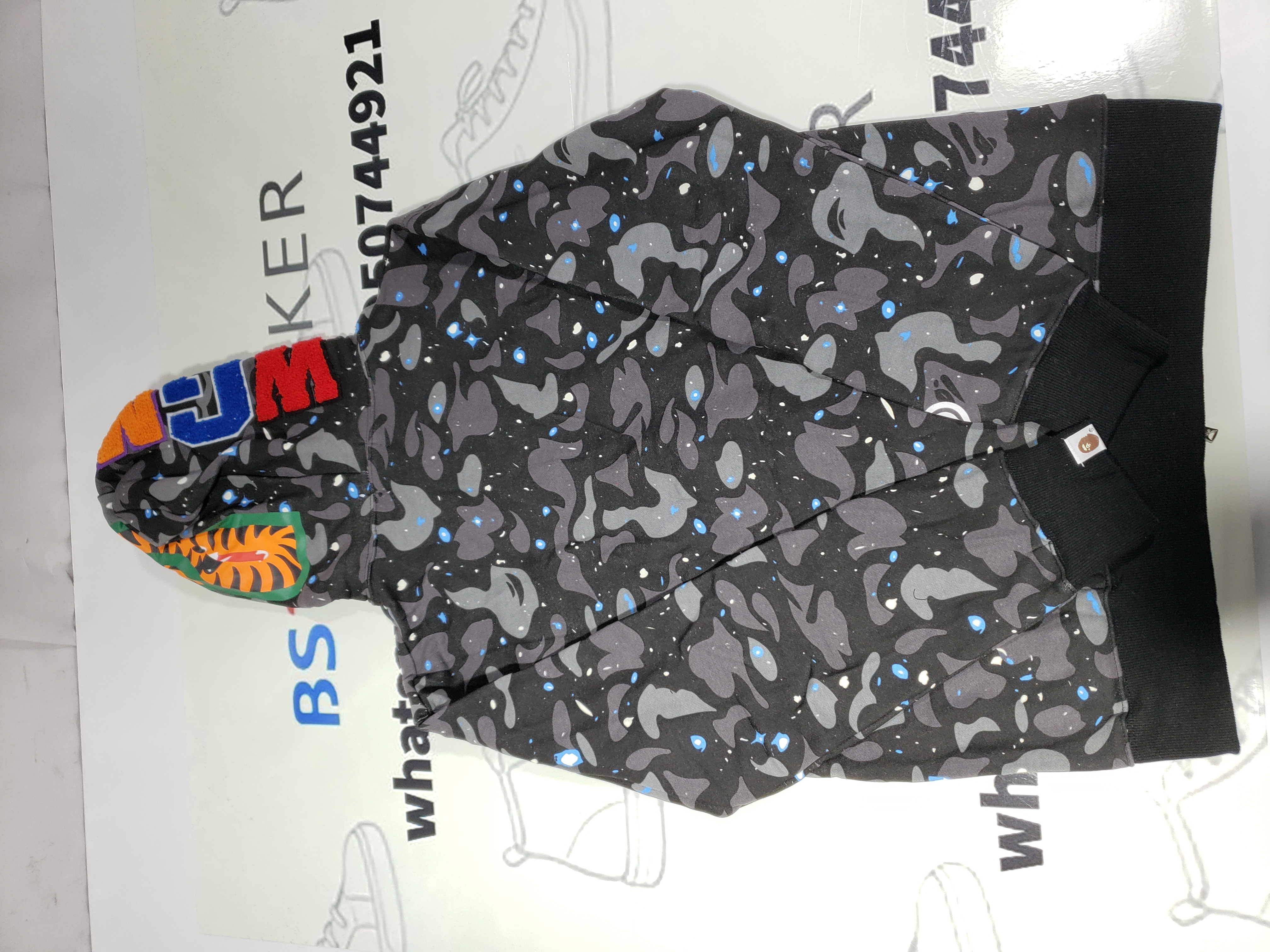 Bstsneaker-BAPE Space Camo Shark WGM Full-Zip Hoodie Black 160