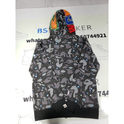 Bstsneaker-BAPE Space Camo Shark WGM Full-Zip Hoodie Black 160 02