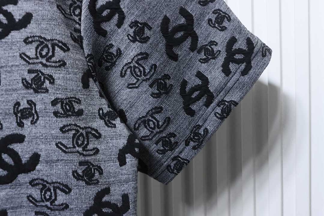 Bstsneaker-Chanel CC Short-Sleeved T-Shirt Dark Grey 170