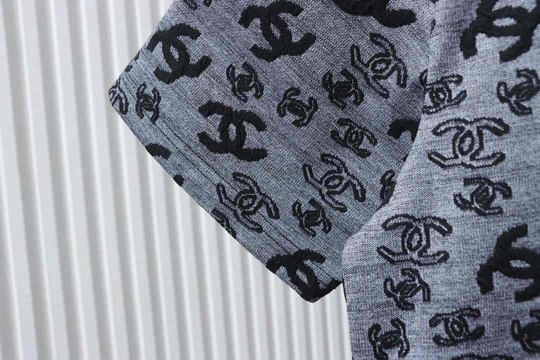 Bstsneaker-Chanel CC Short-Sleeved T-Shirt Dark Grey 170