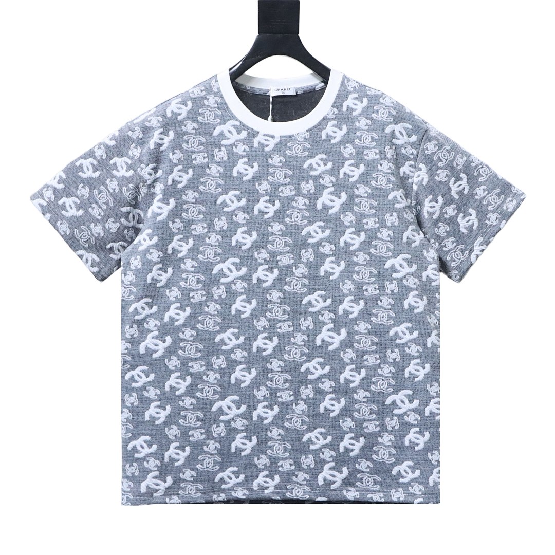 Bstsneaker-Chanel CC Short-Sleeved T-Shirt Light Grey 170