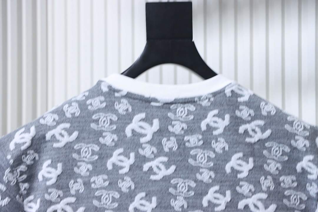 Bstsneaker-Chanel CC Short-Sleeved T-Shirt Light Grey 170