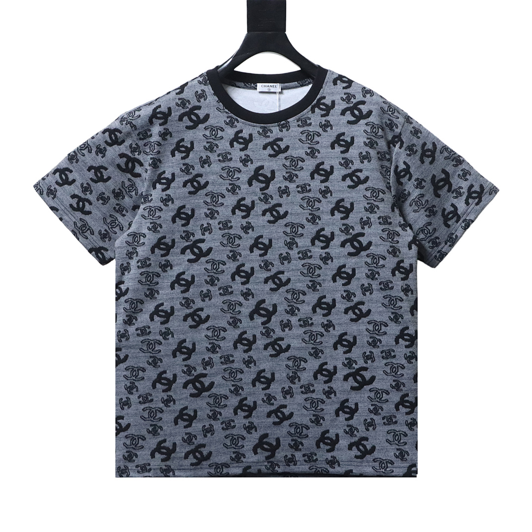 Bstsneaker-Chanel CC Short-Sleeved T-Shirt Dark Grey 170